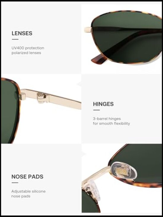 Retro Oval Polarized Sunglasses with UV400 TAC Lenses main image 7